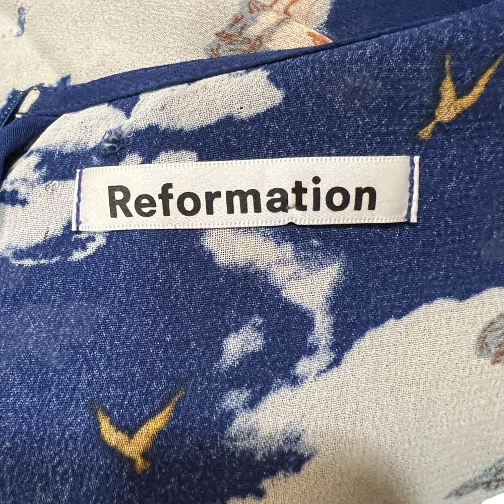 Reformation Lauralei Dress - Heaven Print Sz 10 - Picture 7 of 8